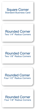 round corner business card options