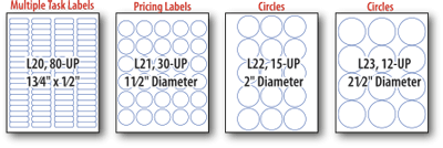 laser labels die sizes and shapes