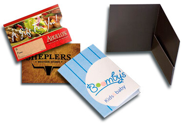 custom printed gift card sleeves, holders and envelopes