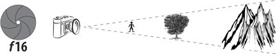 Illustration of wide depth of field