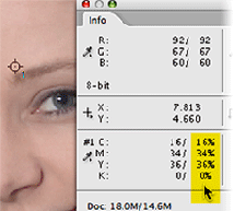 info pallet with CMYK values